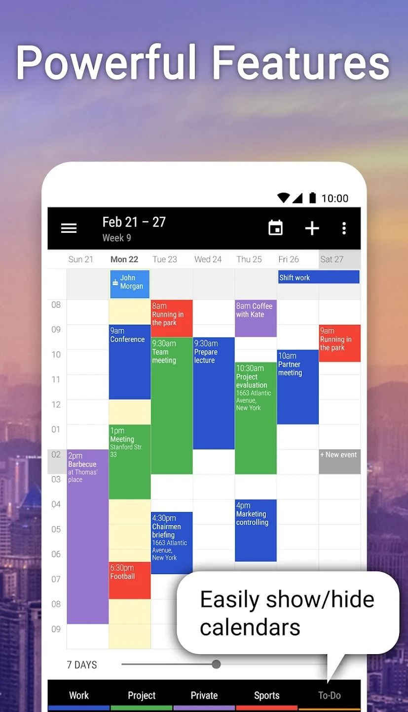 business calendar 2 home view