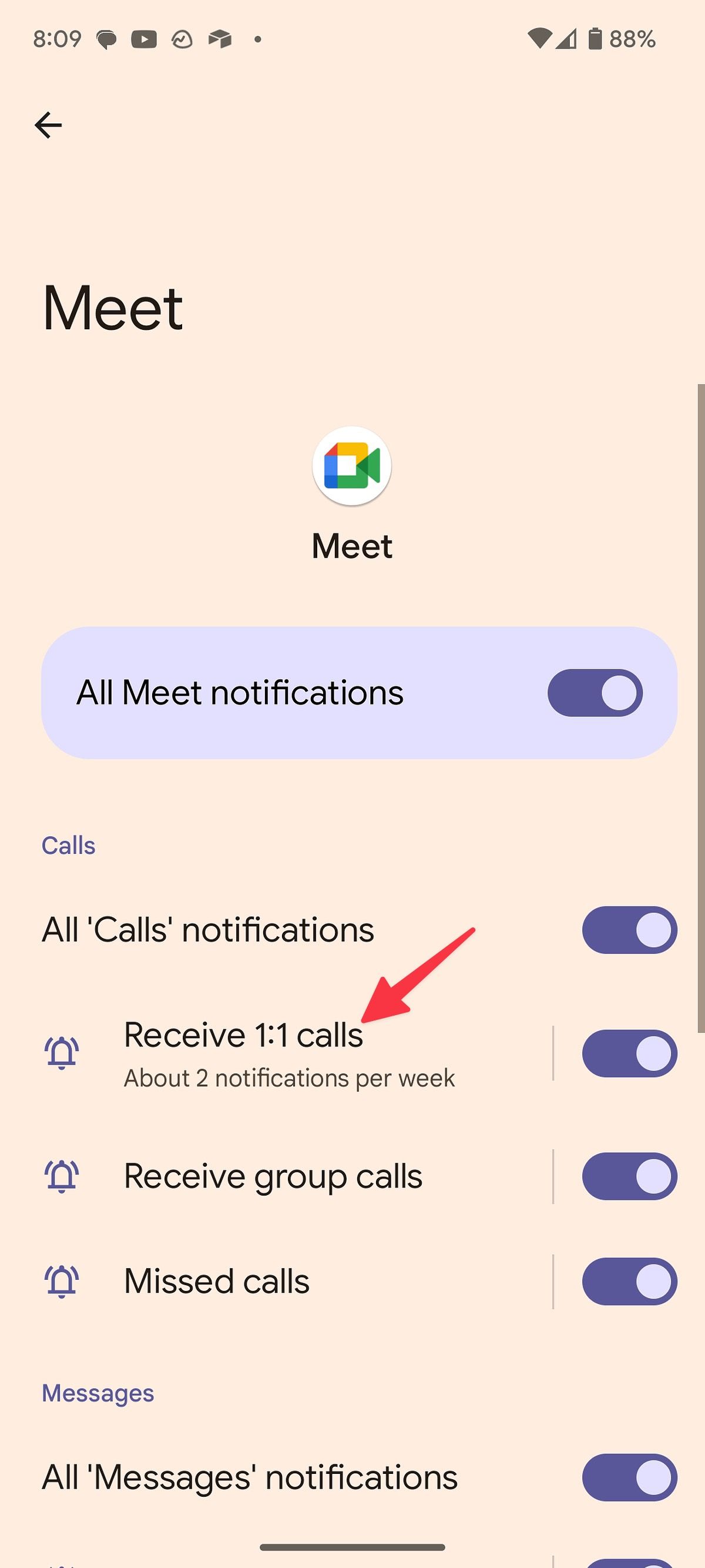 Google Meet calls customization