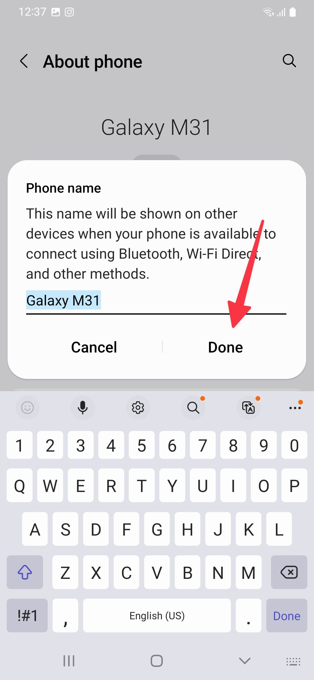 renomeie seu telefone Samsung