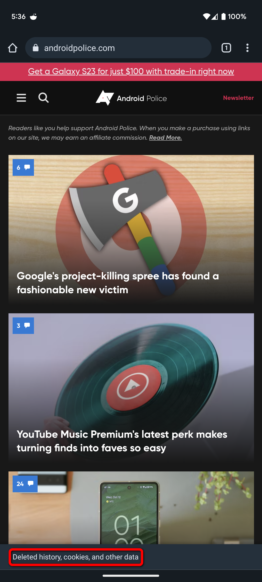 Quickly delete the last 15 minutes of your browsing history with Google