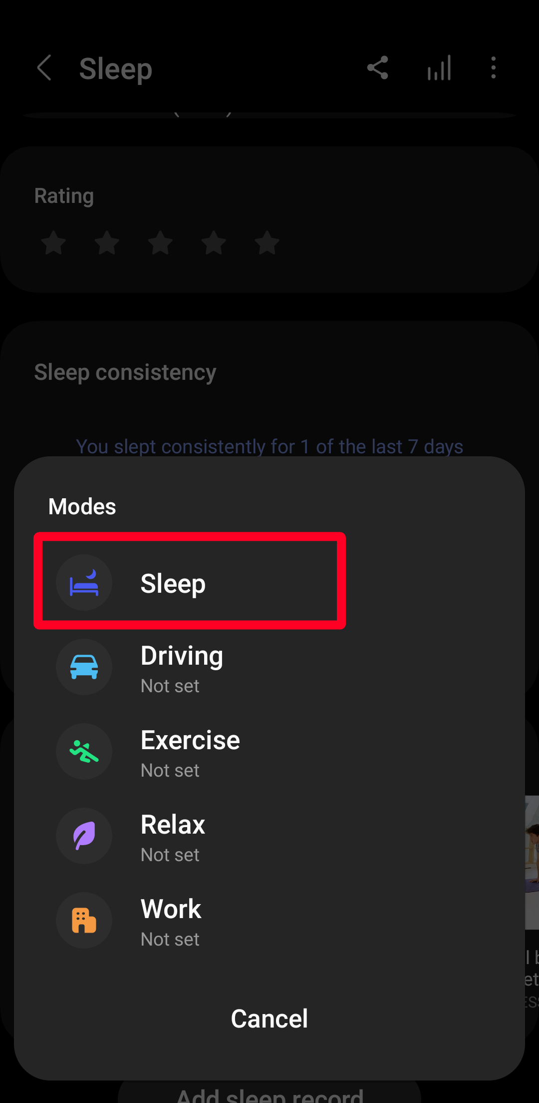 Mengaktifkan mode Tidur di menu pengaturan Cepat Android