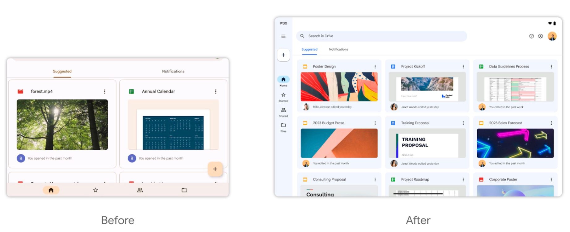 Google Drive Tablets Before After