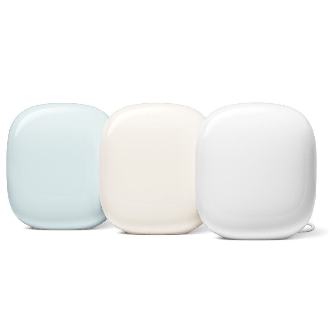 Google Nest Wifi Pro in three colors