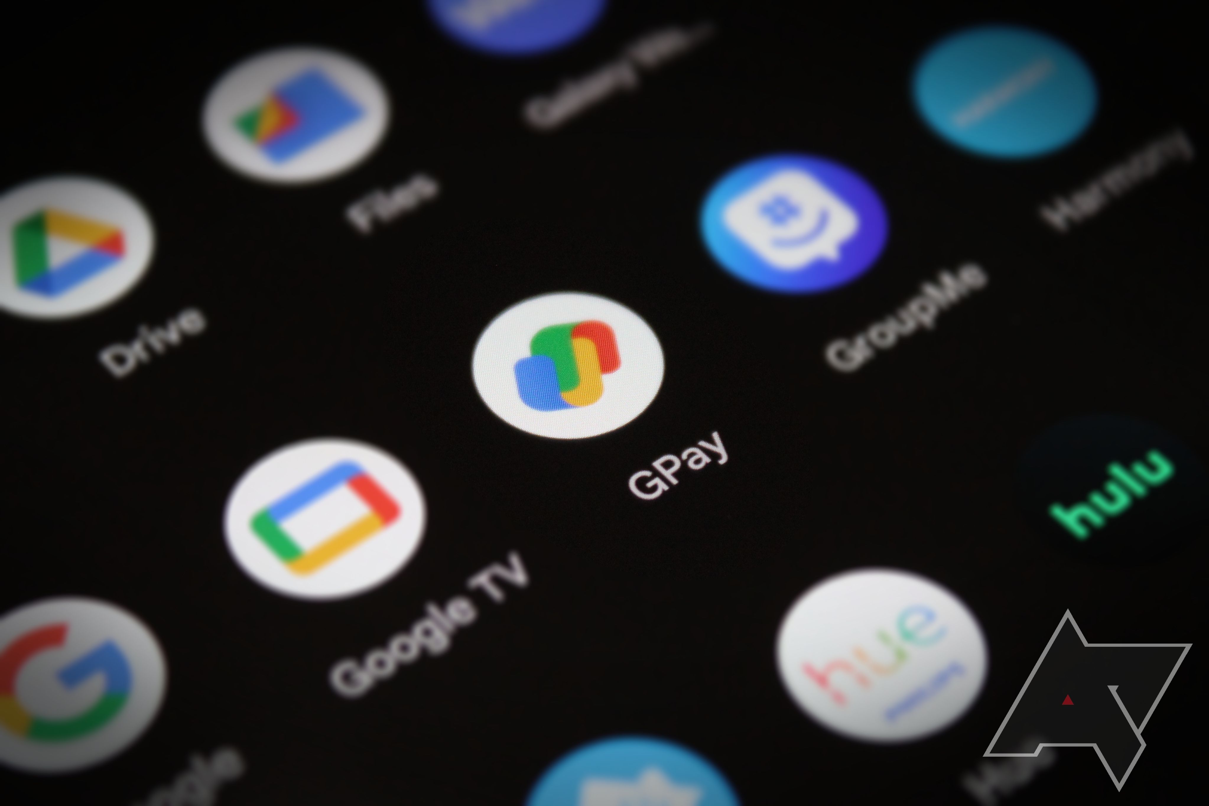 The GPay icon on a phone screen