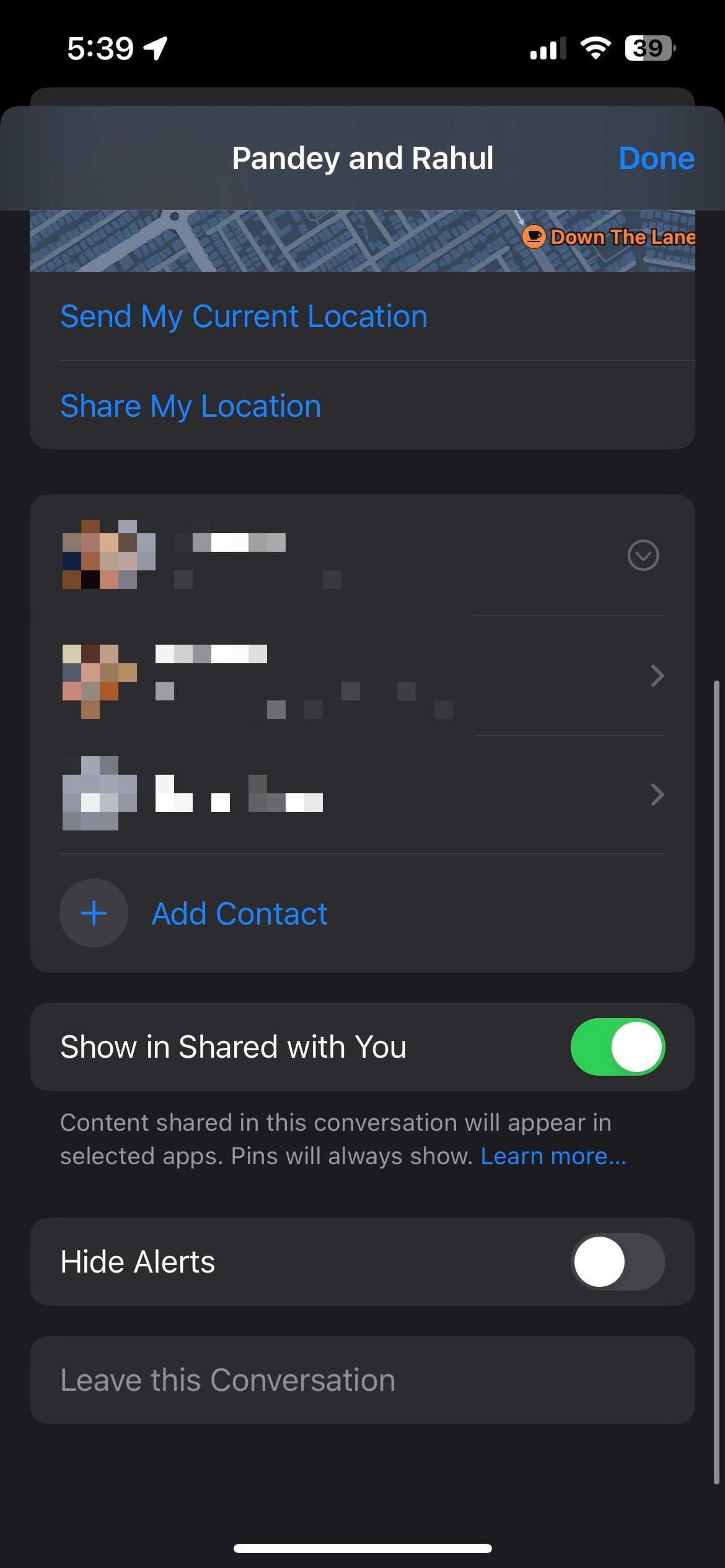 iMessage group chat details