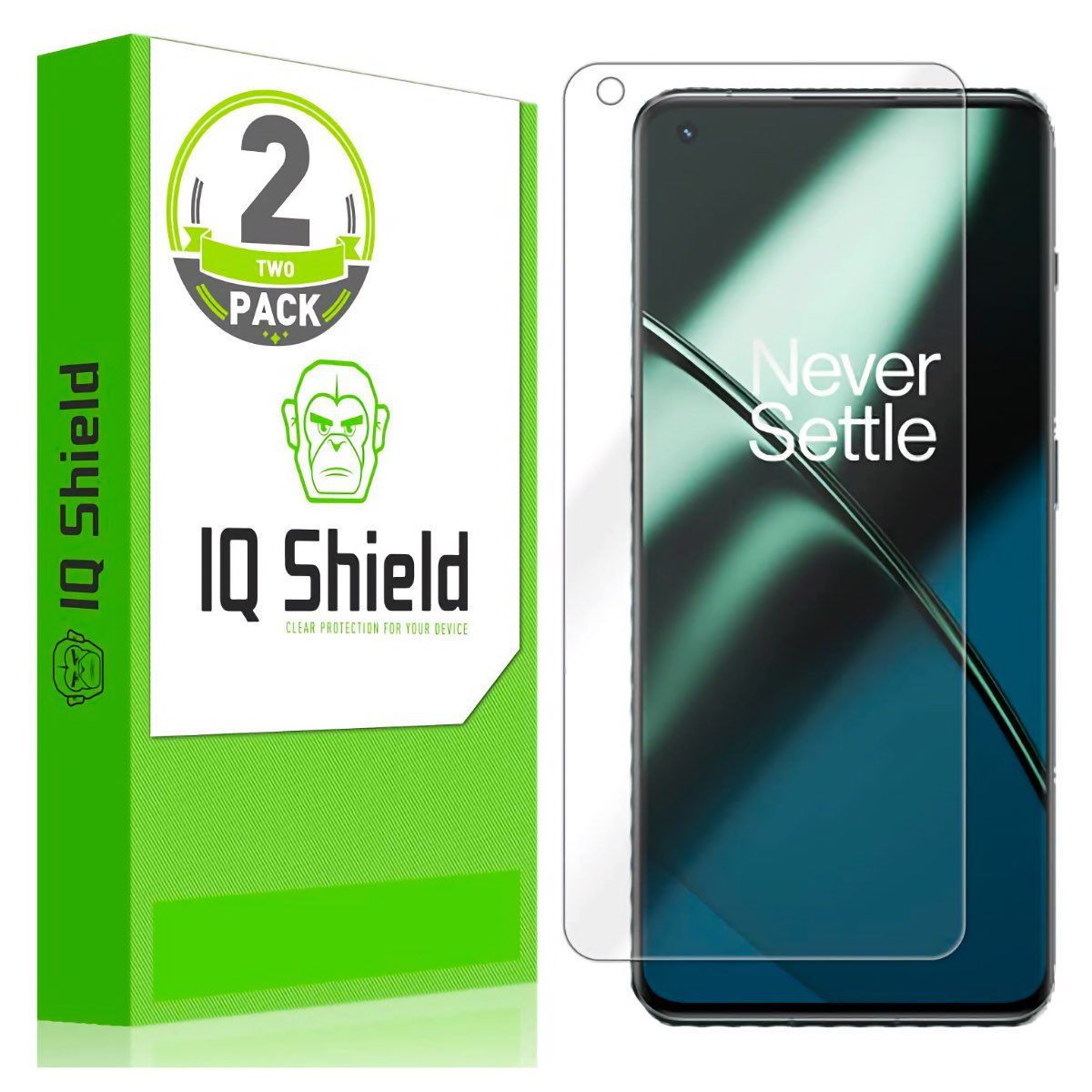 IQShield Screen Protector for OnePlus 11 beside packaging