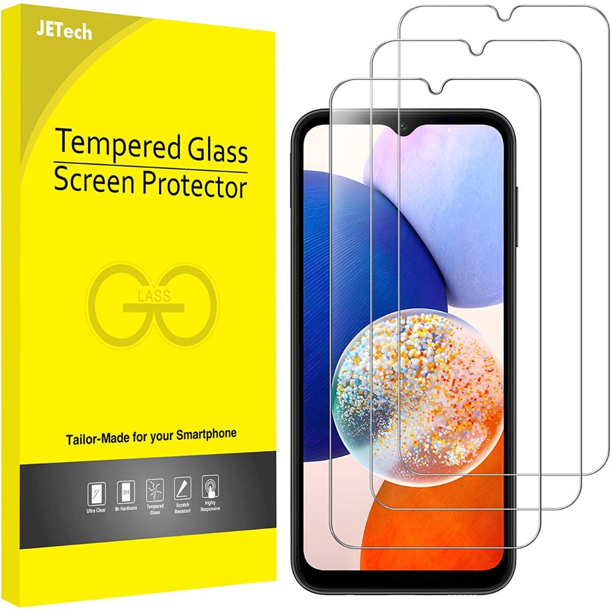 JETech Tempered Glass Screen Protector For Samsung Galaxy A14