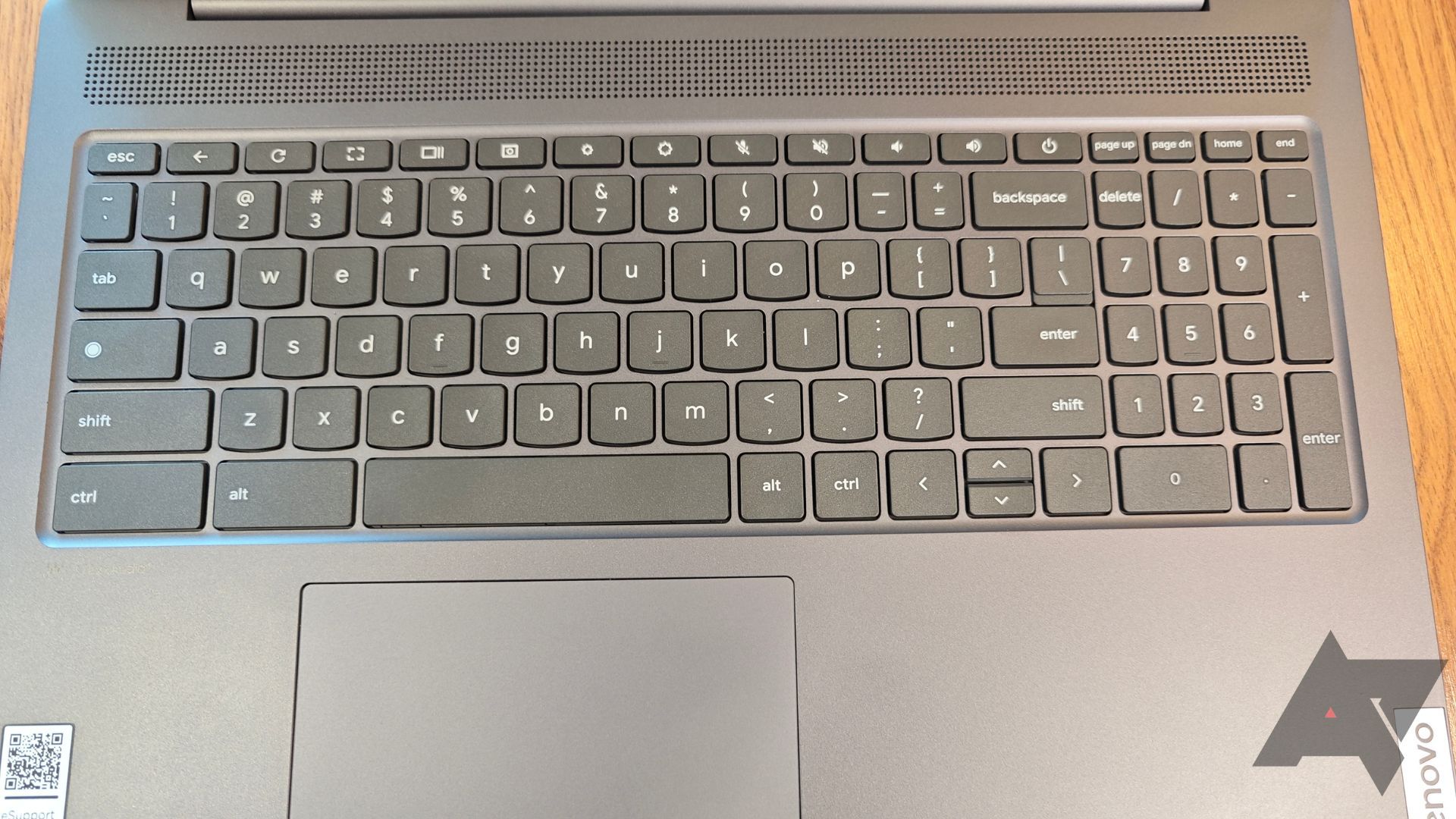 A Lenovo IdeaPad 5i Chromebook's Keyboard and Trackpad