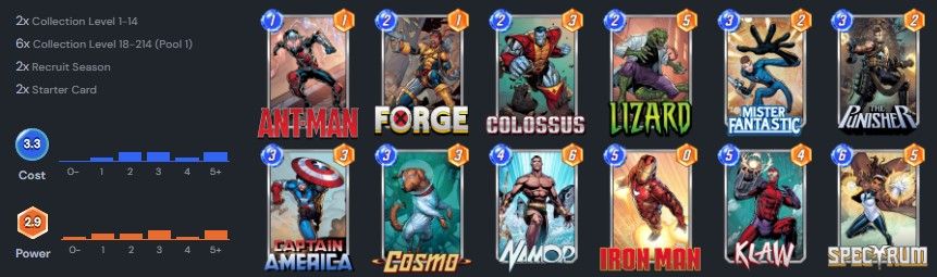 playing cards from marvel snap
