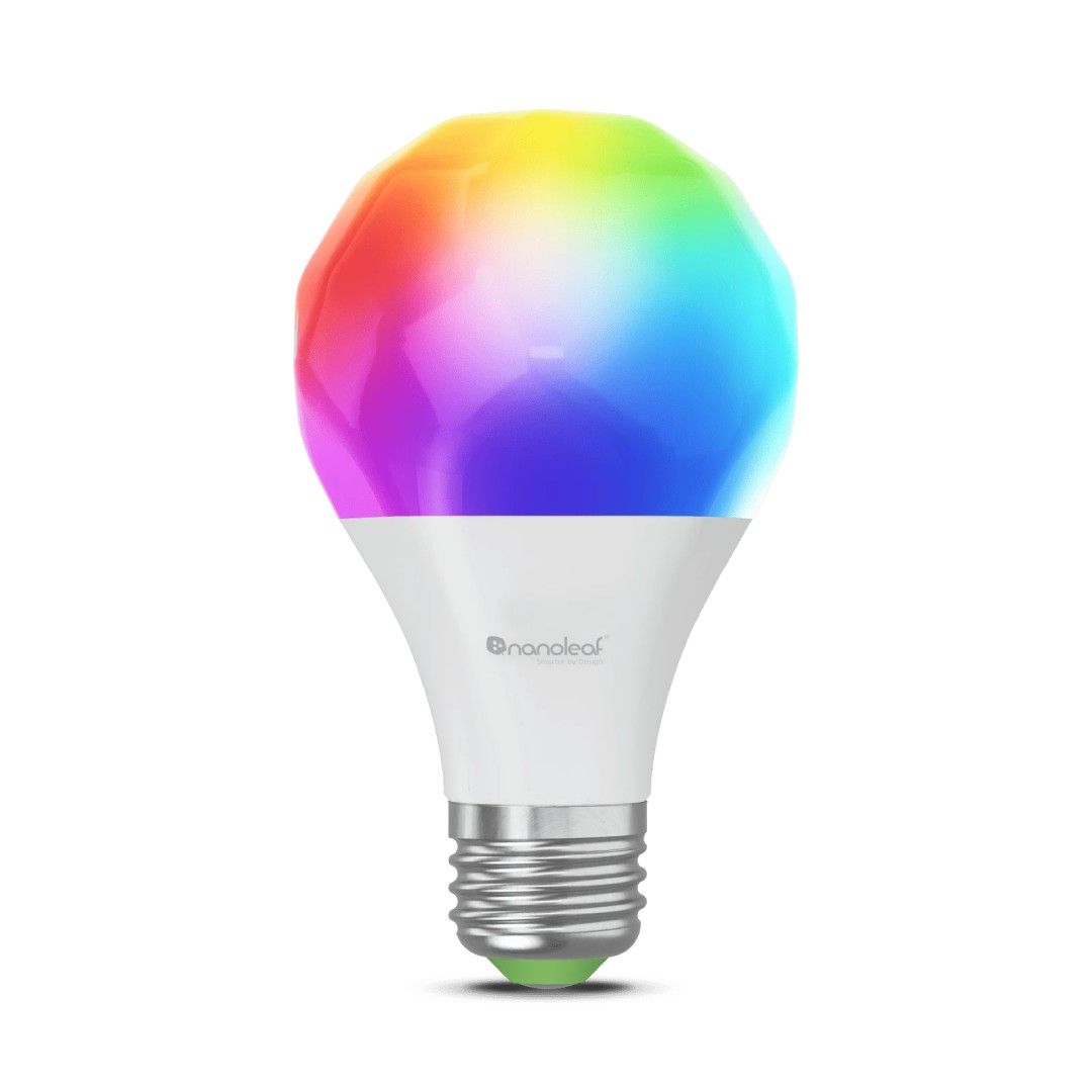 nanoleaf matter a19 smart bulb on a white background