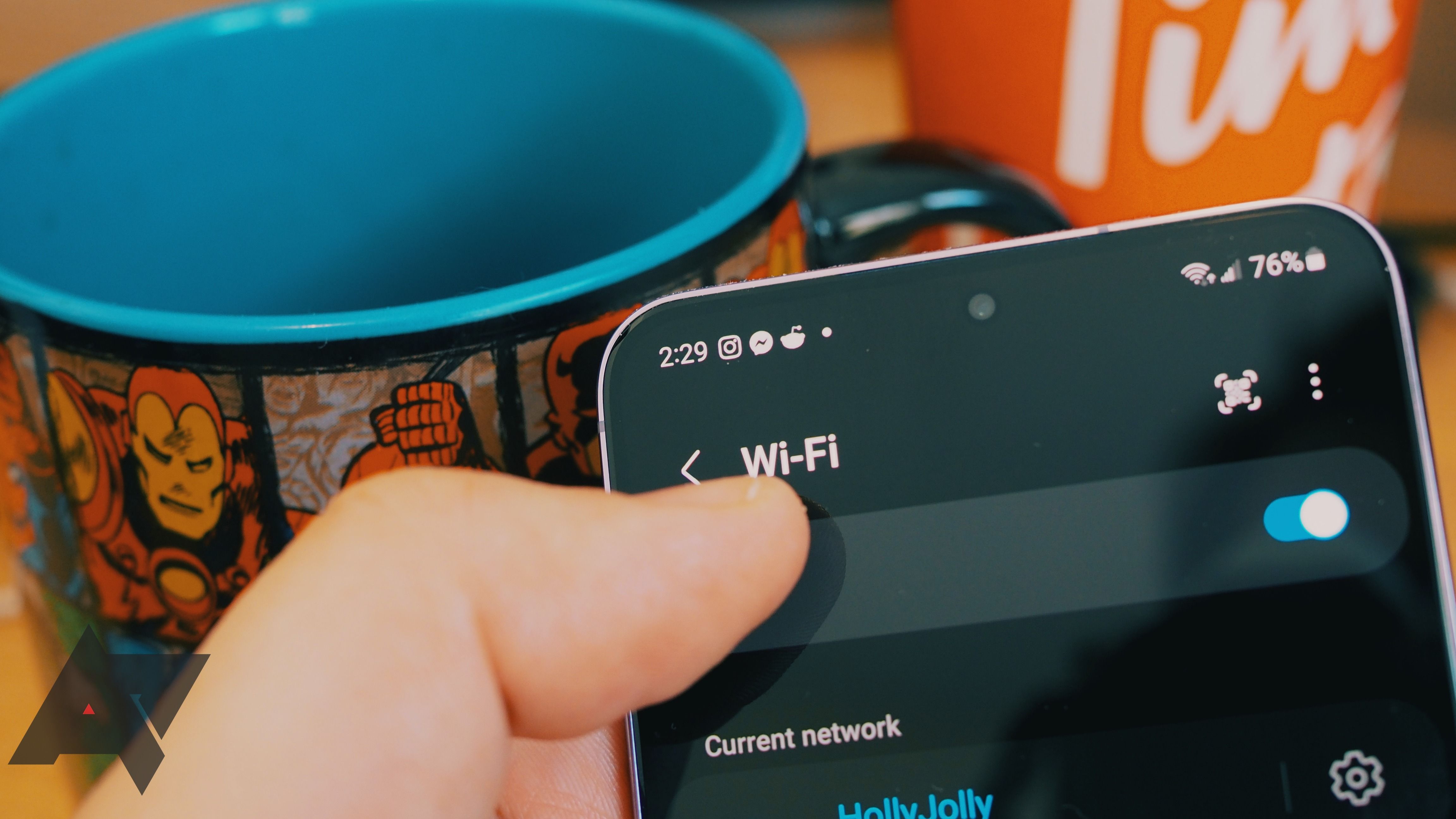 Samsung Galaxy S22 close up on Wi-Fi setting