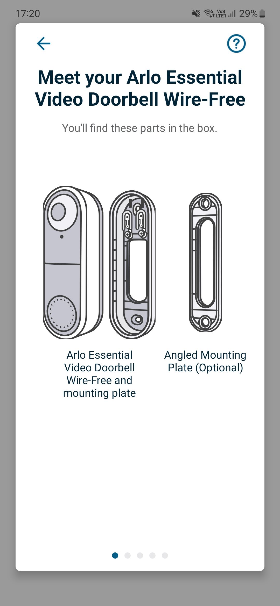 A screenshot of the Arlo Essential Video Doorbell mounting instructions