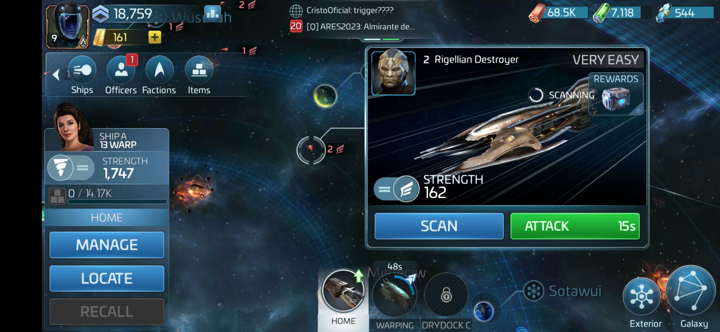 Скриншот геймплея из Star Trek Fleet Command