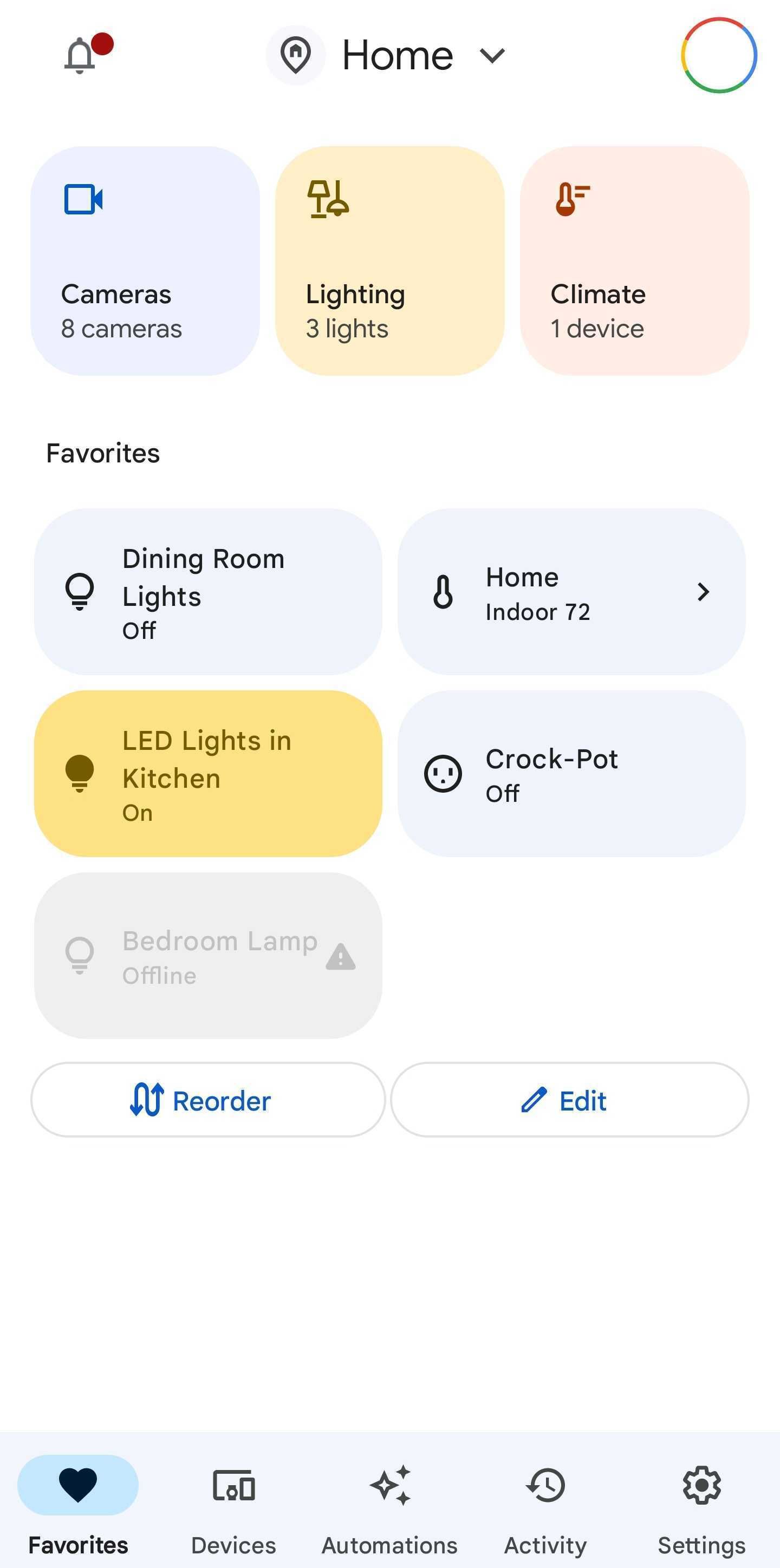 Google Home rolls out option to reorder favorites for some lucky beta