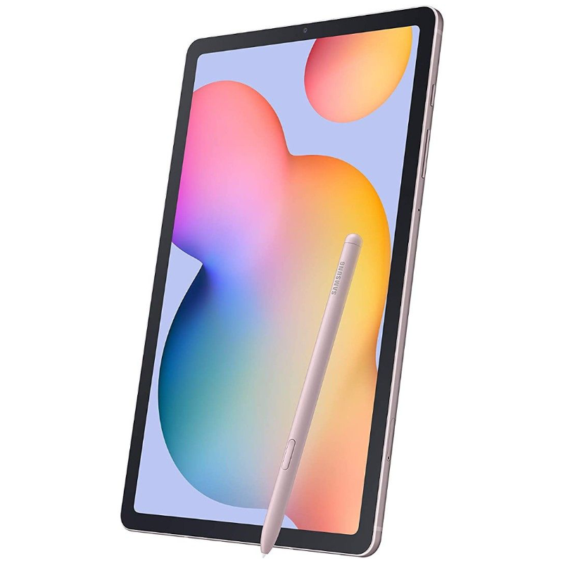 A render of the Samsung Galaxy Tab S6 Lite in portrait orientation