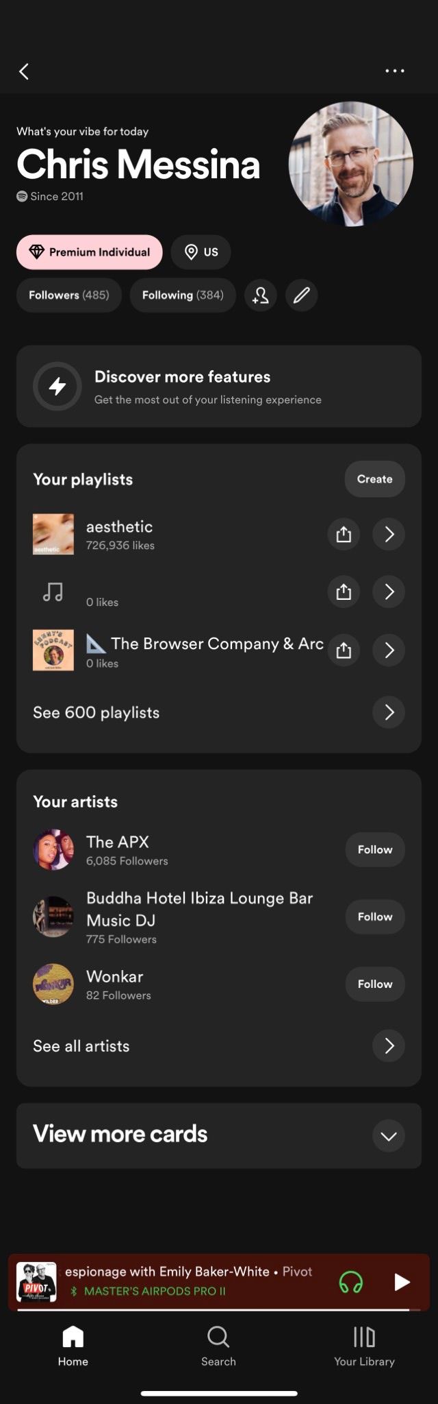 Spotify User Profile Revamp