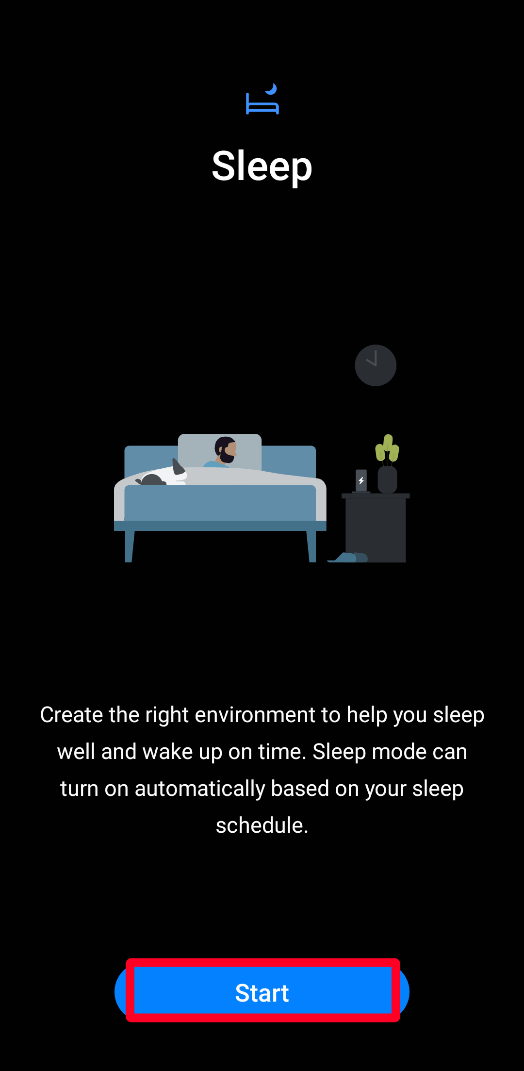 Mulai menu Tidur di Mode dan Rutinitas Samsung