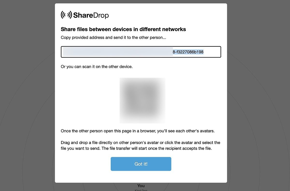 Scan ShareDrop code