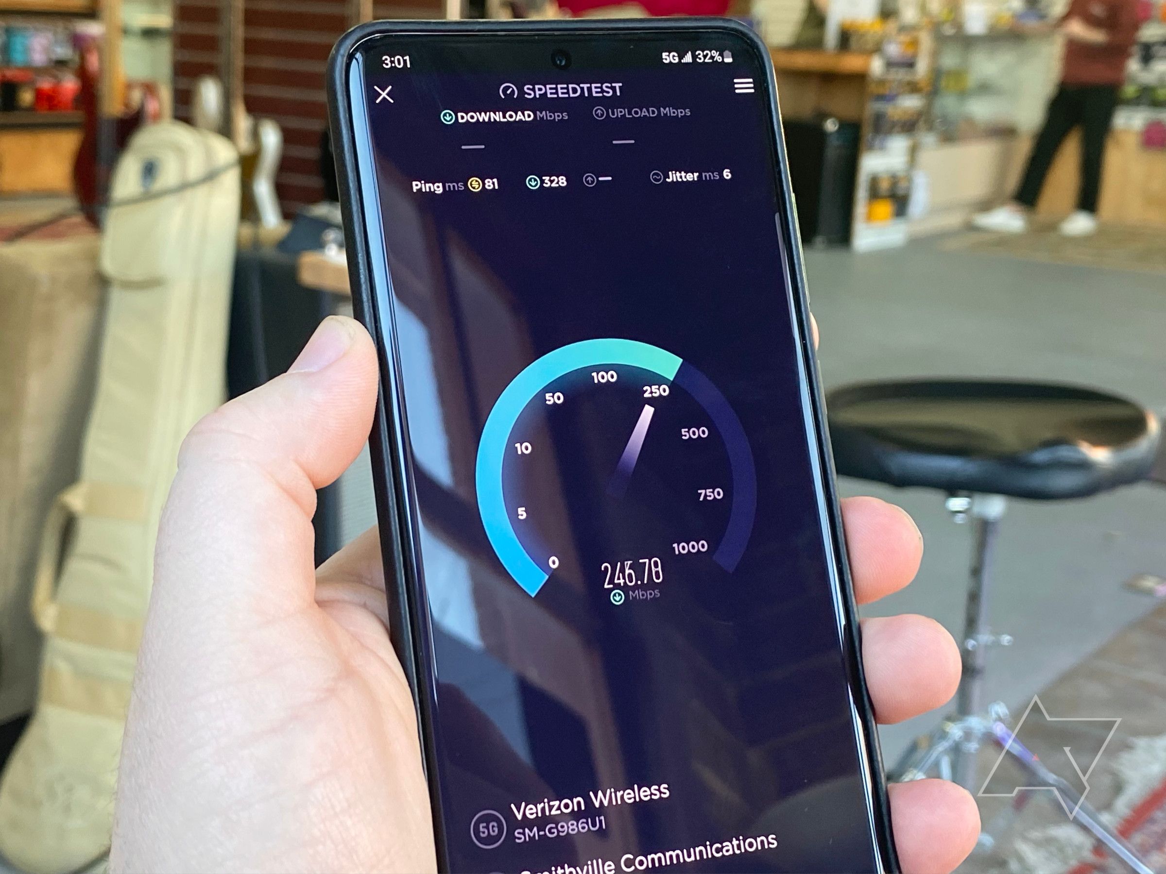 Speed test on Galaxy S20+ on MobileX Verizon 5G