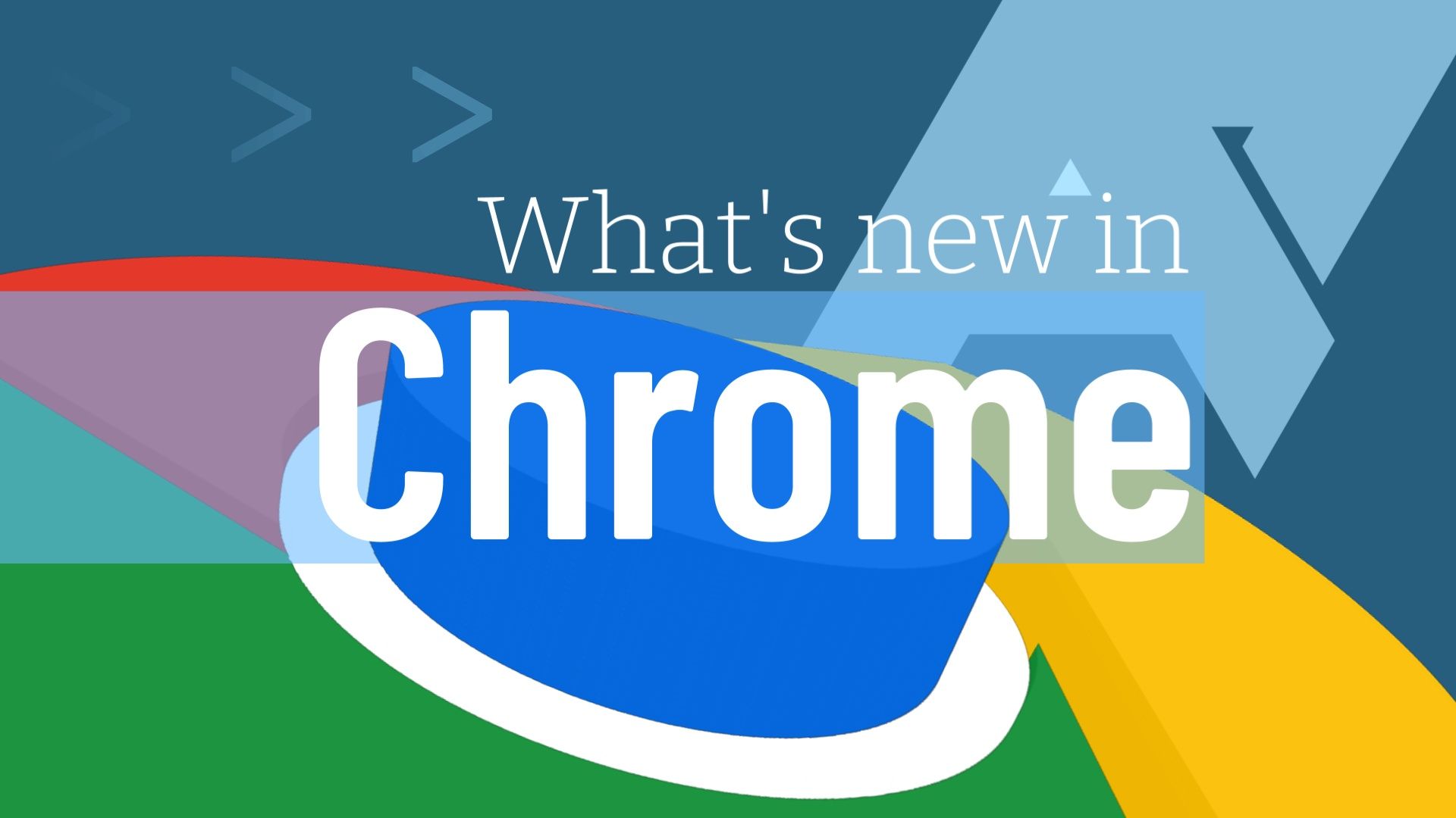 chrome image showing logo in a stylistic way, with text on top that says 'what's new in chrome