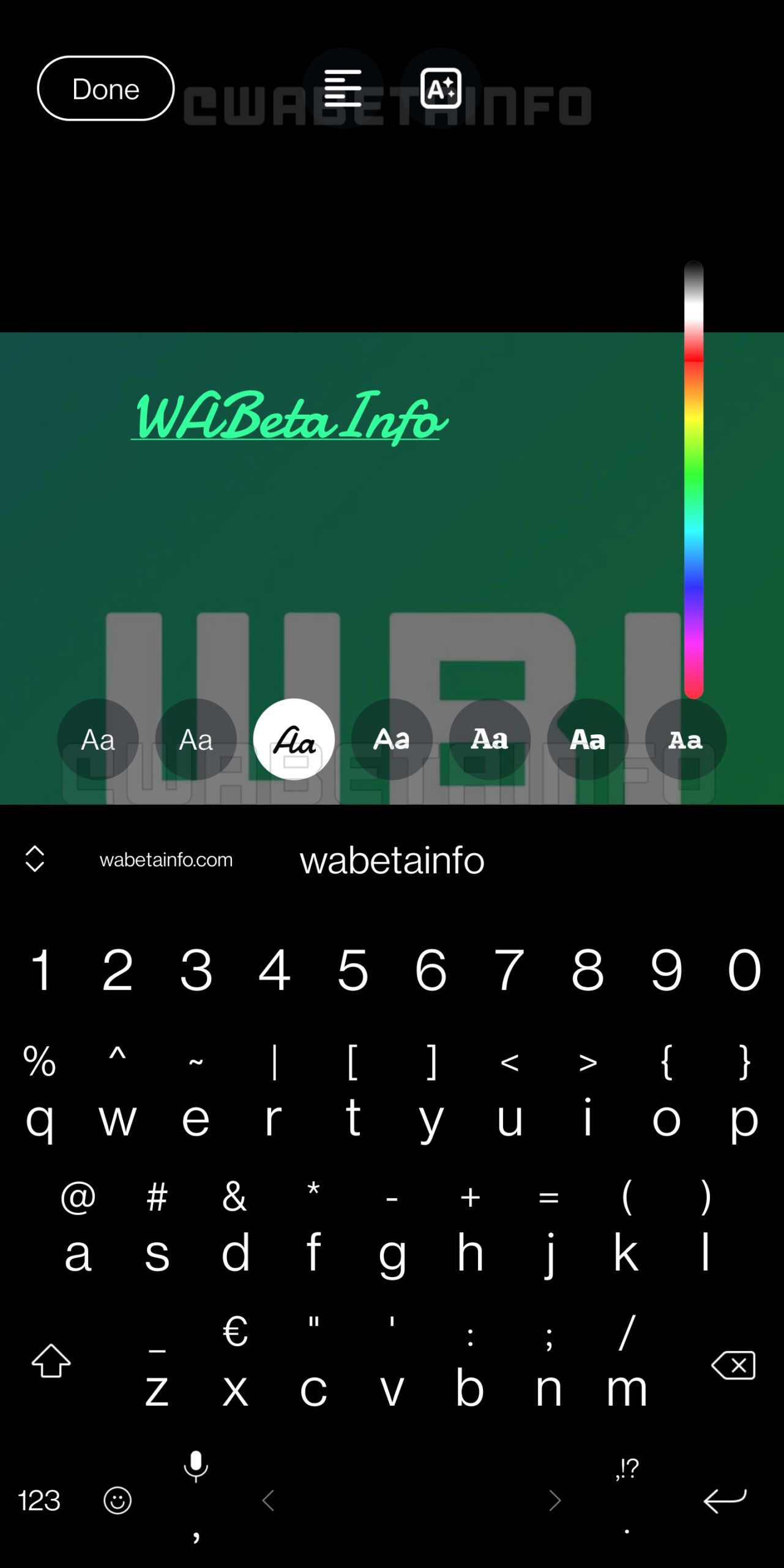 WhatsApp-beta-novo-editor de texto