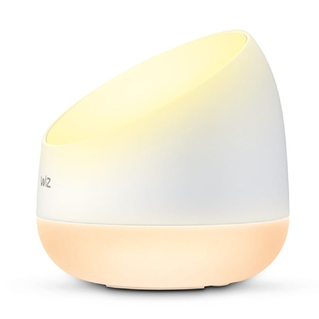 wiz squire smart light lit and positioned at an angle
