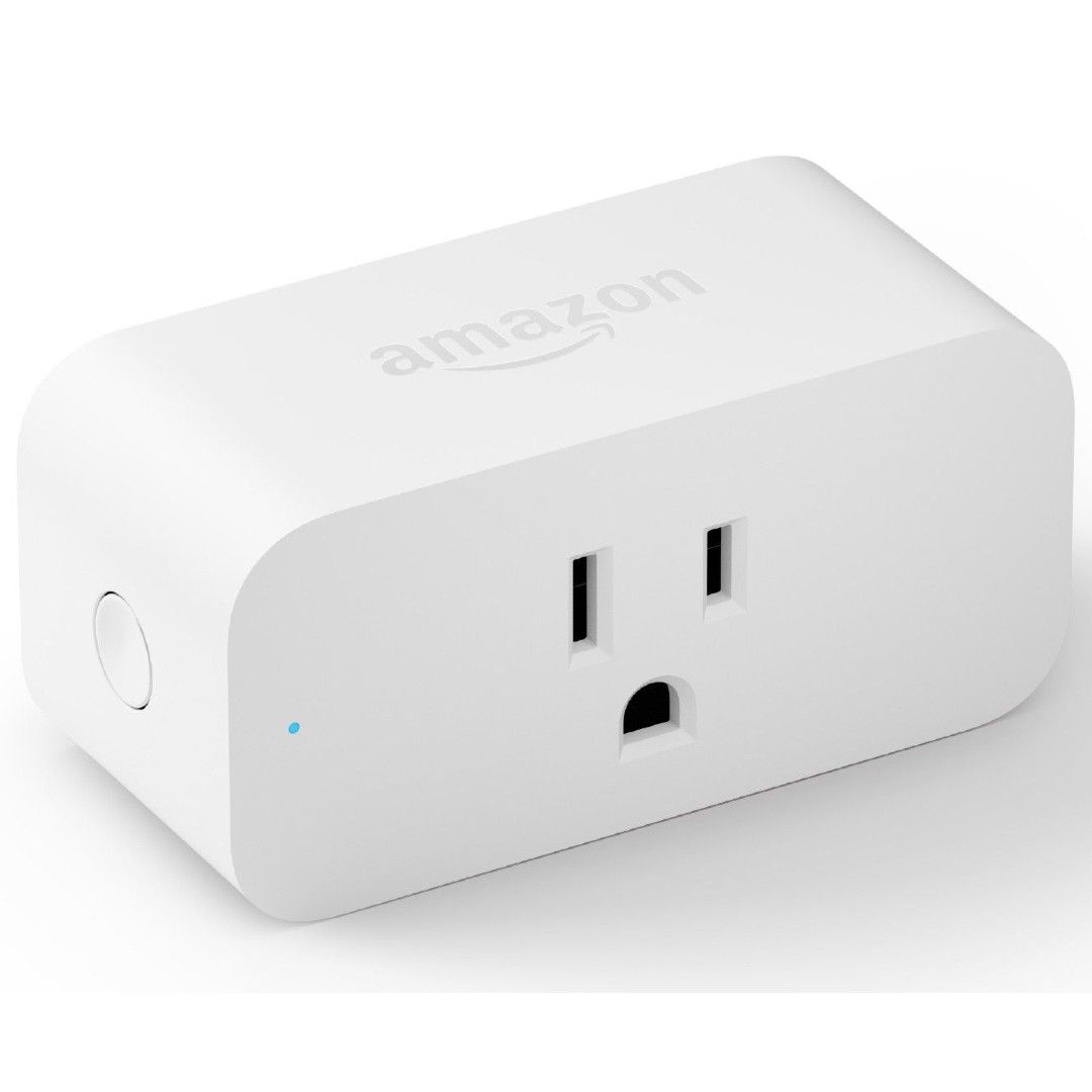 An Amazon-branded smart plug against a white background.