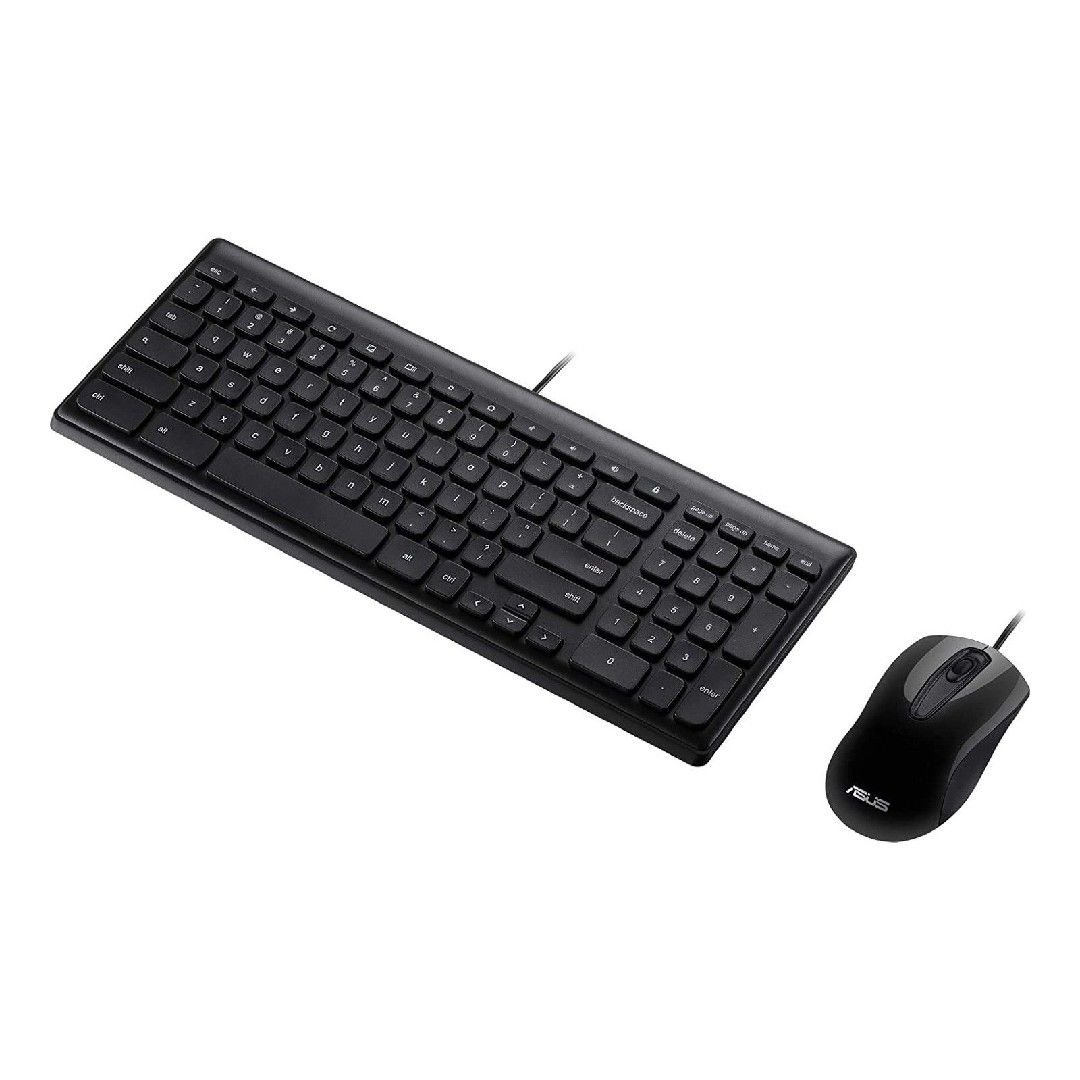 asus chrome os keyboard and mouse, angled view