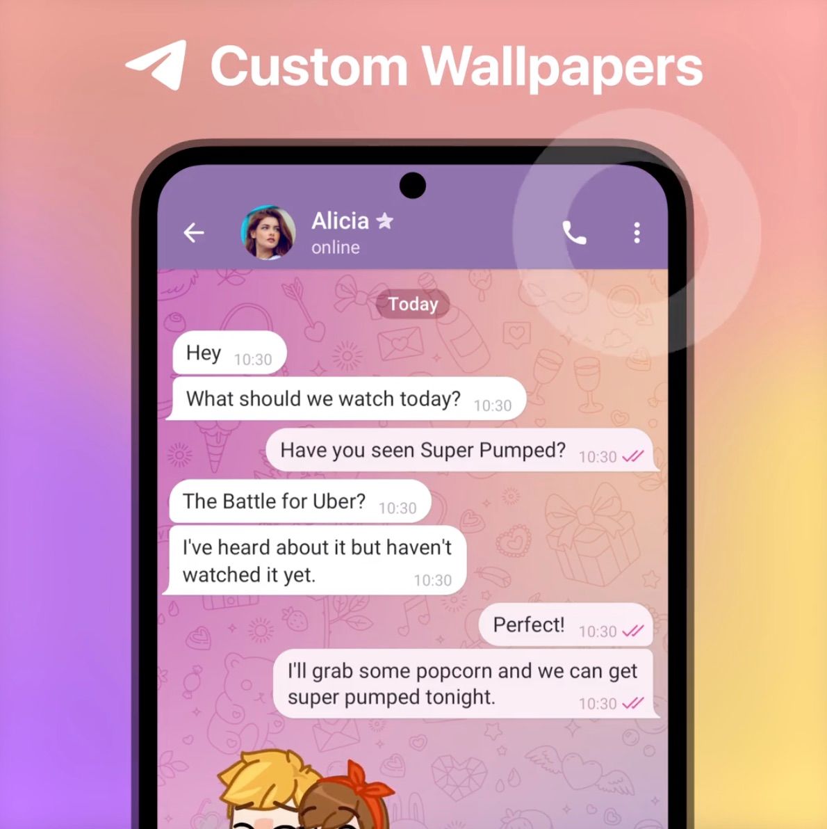 Papéis de parede personalizados Telegram