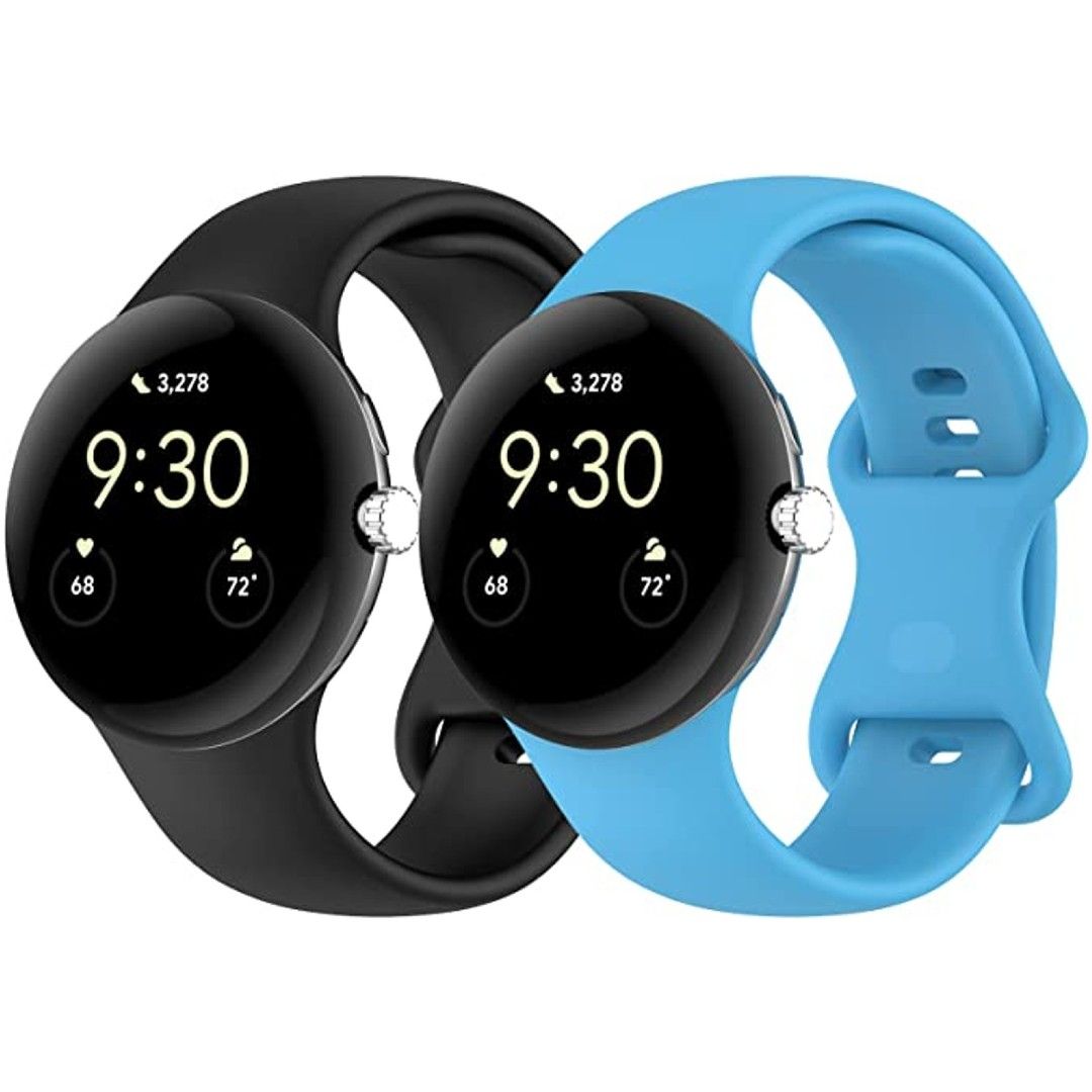 FitTurn Silicone Two-Pack Bands for Google Pixel Watch