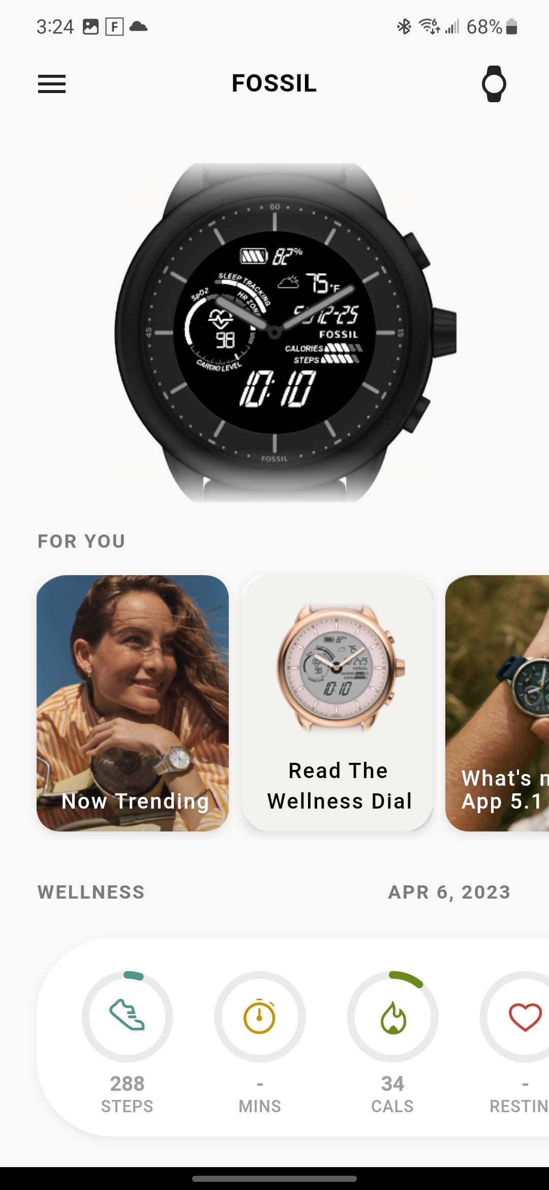 Fossil Smartwatch App Home 1