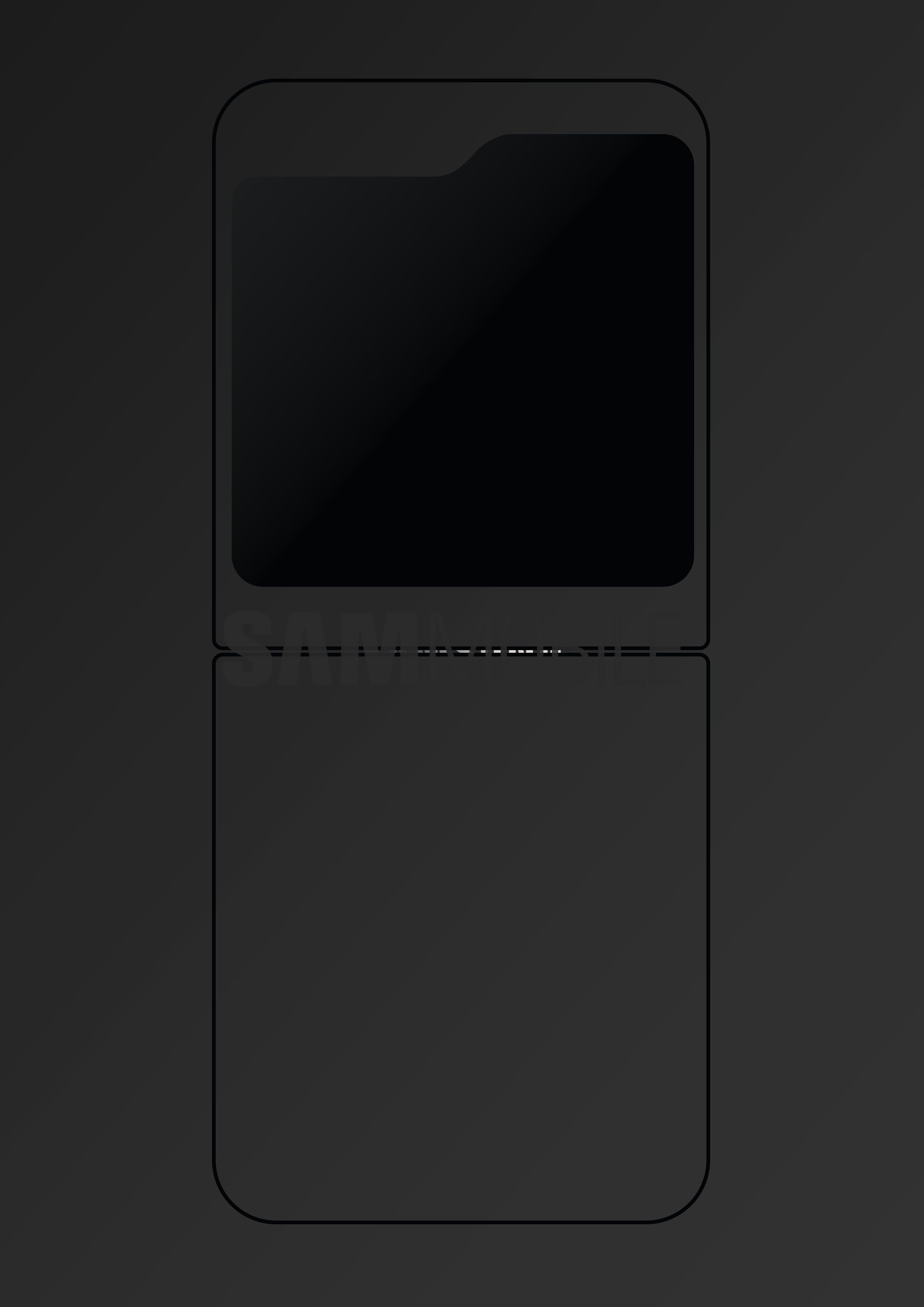 Maquete de exibição externa maior do Samsung Galaxy Z Flip 5
