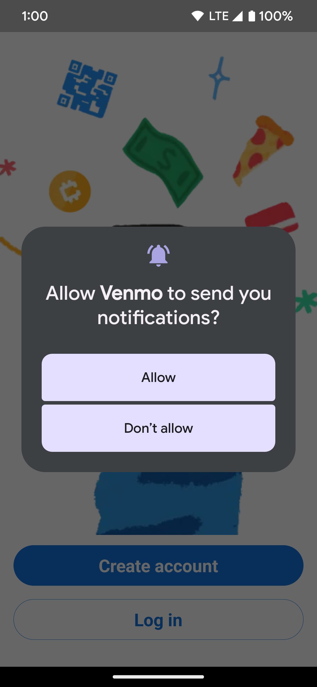 Ative a permissão de notificações do aplicativo Venmo