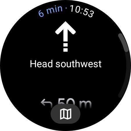 Google Maps for Wear OS - Step-by-step direction