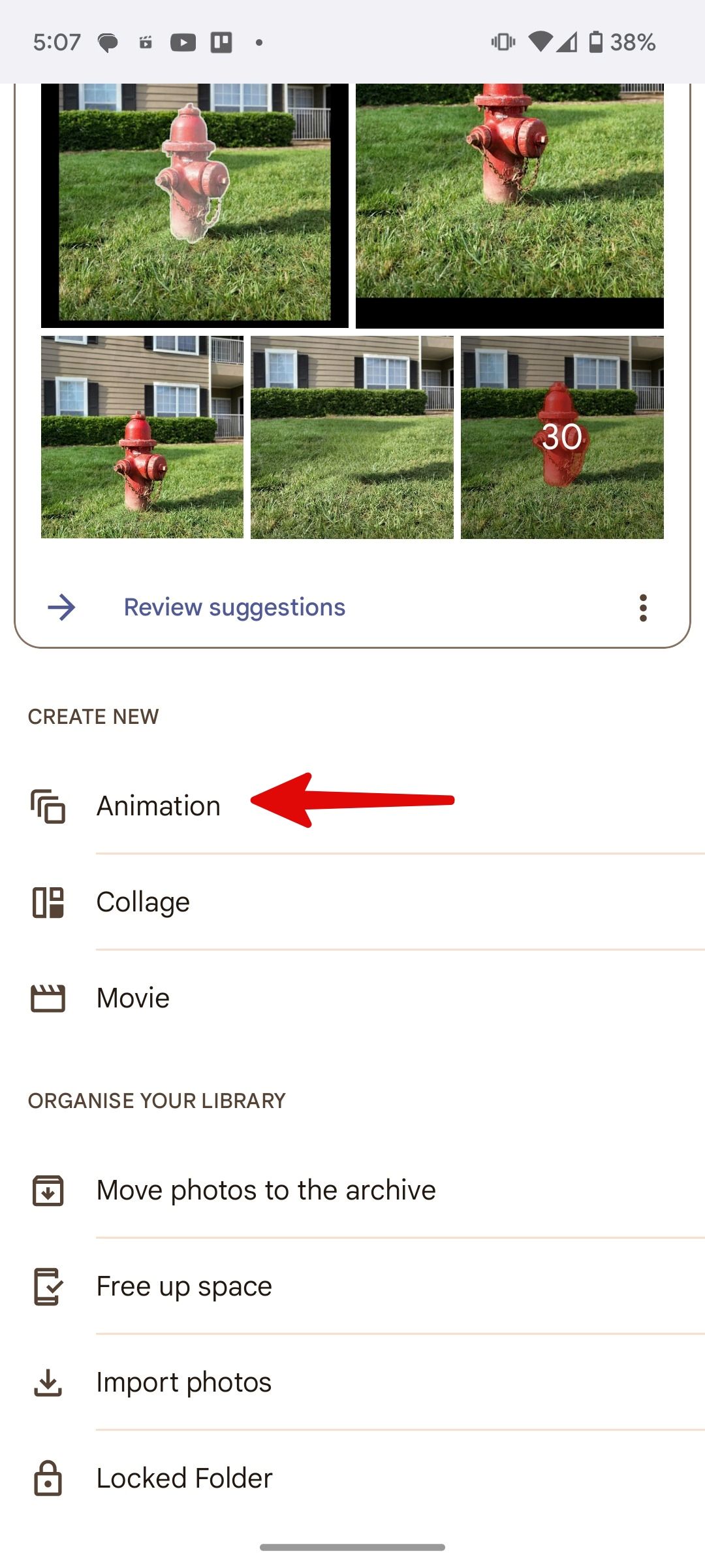 create animation in Google Photos