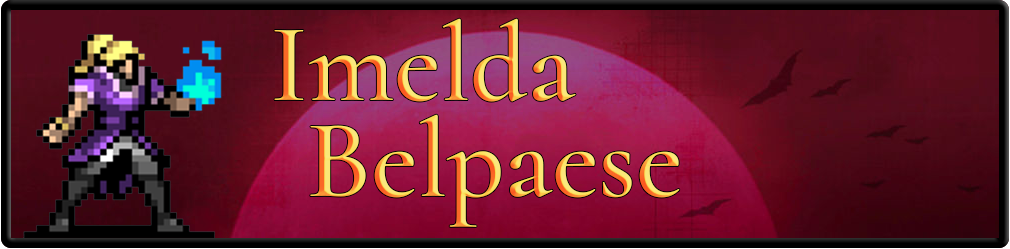 Vampire Survivors Imelda Belpaese character banner