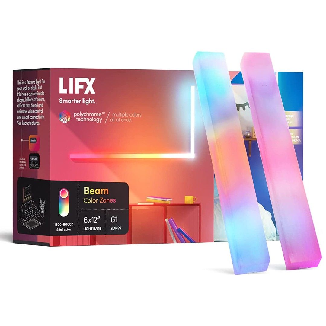 2 lifx-beam-smart-light-bars leaning on box