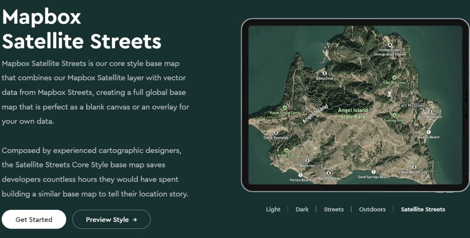 The Mapbox Satellite Streets official home page