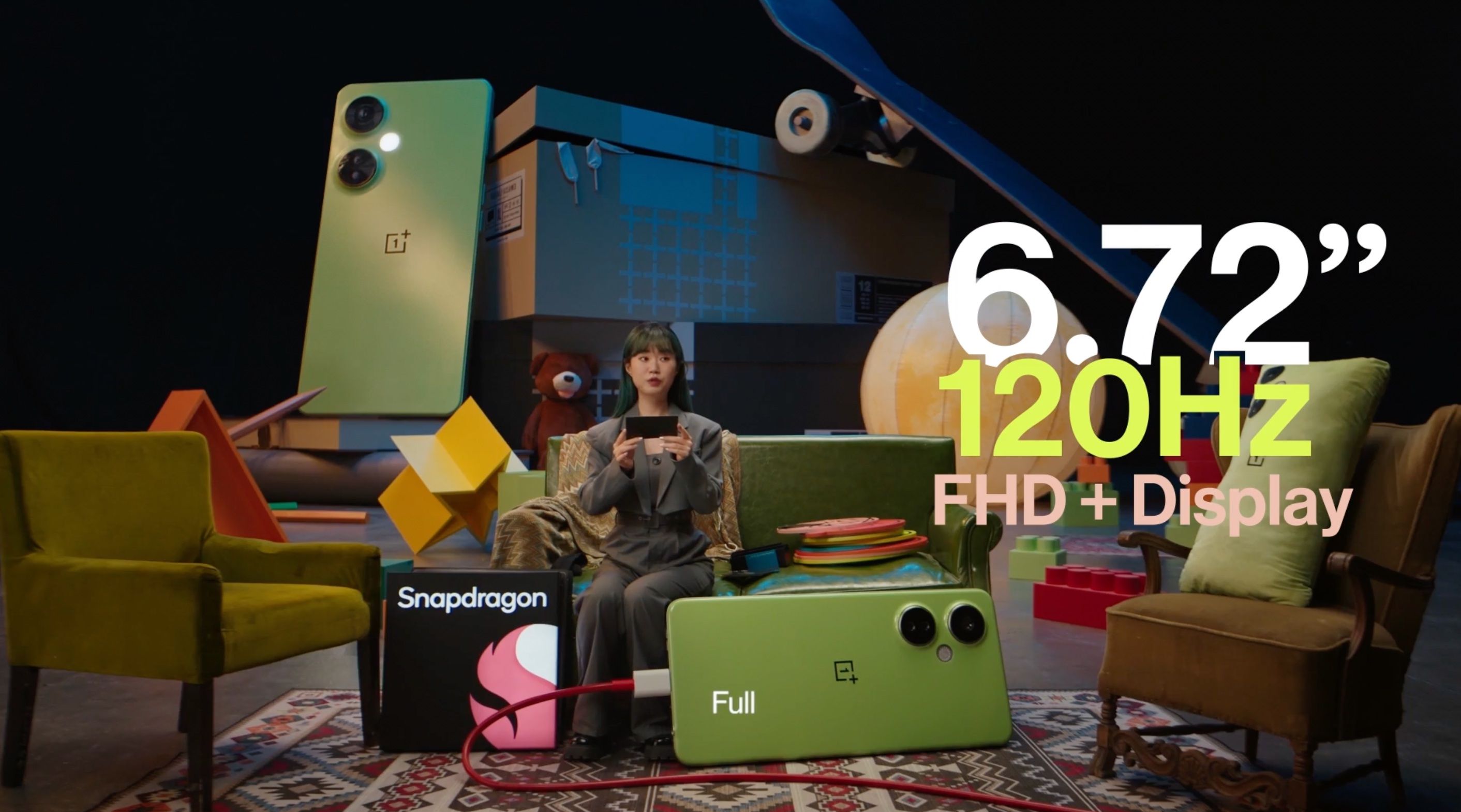 OnePlus Nord CE 3 com tela FHD+ de 120 Hz de 6,72 polegadas
