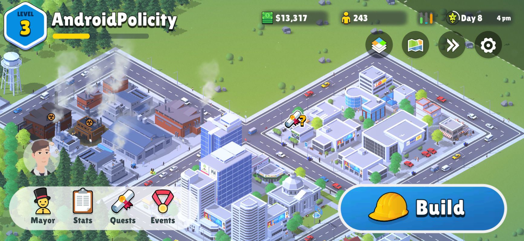 Pocket City 2 quest icon on map