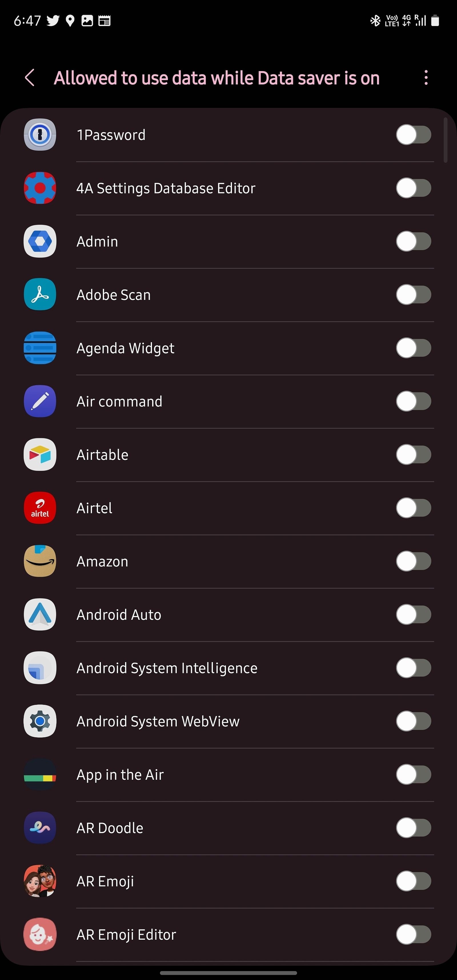 make an exception for apps on Samsung phone