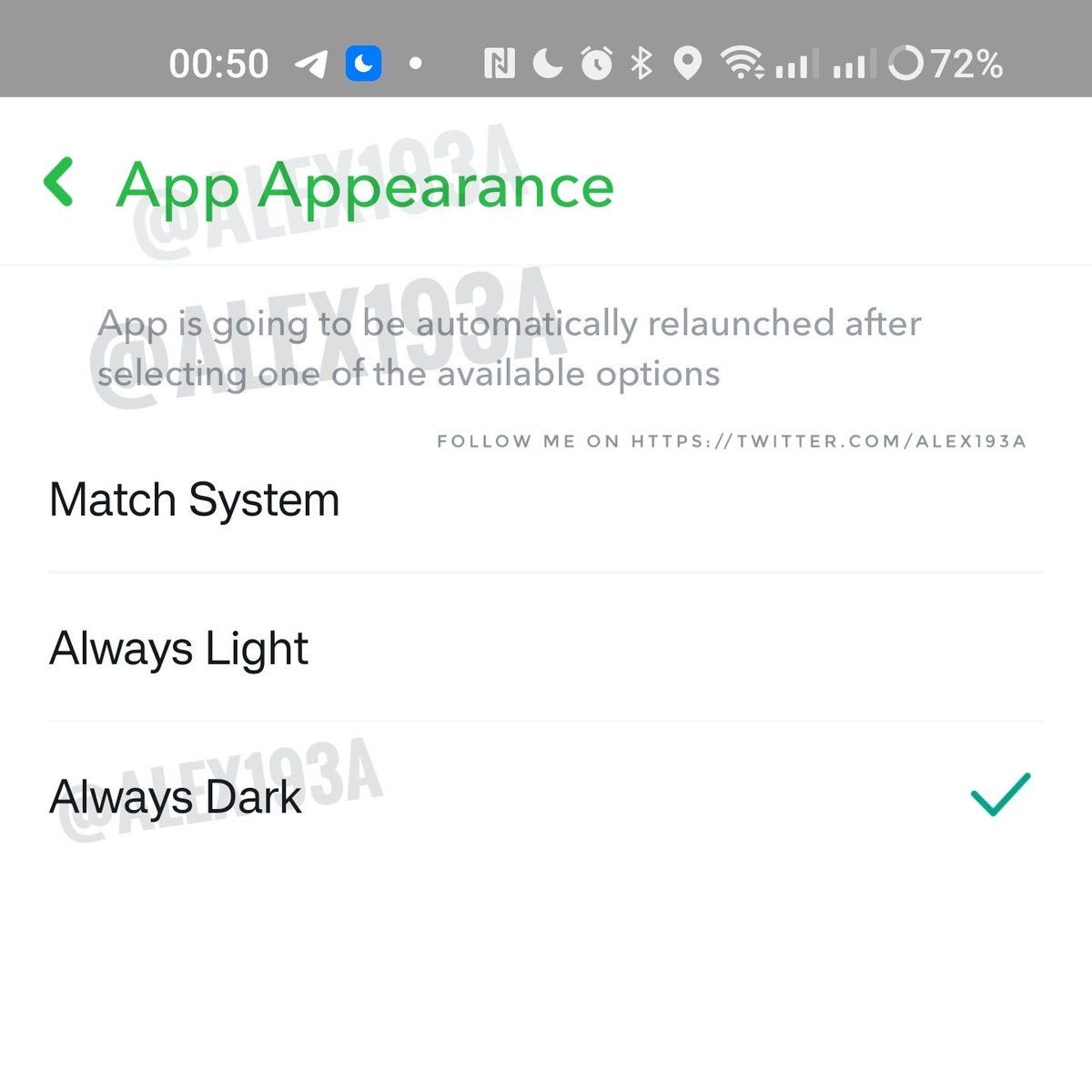 Snapchat Android Modo Escuro