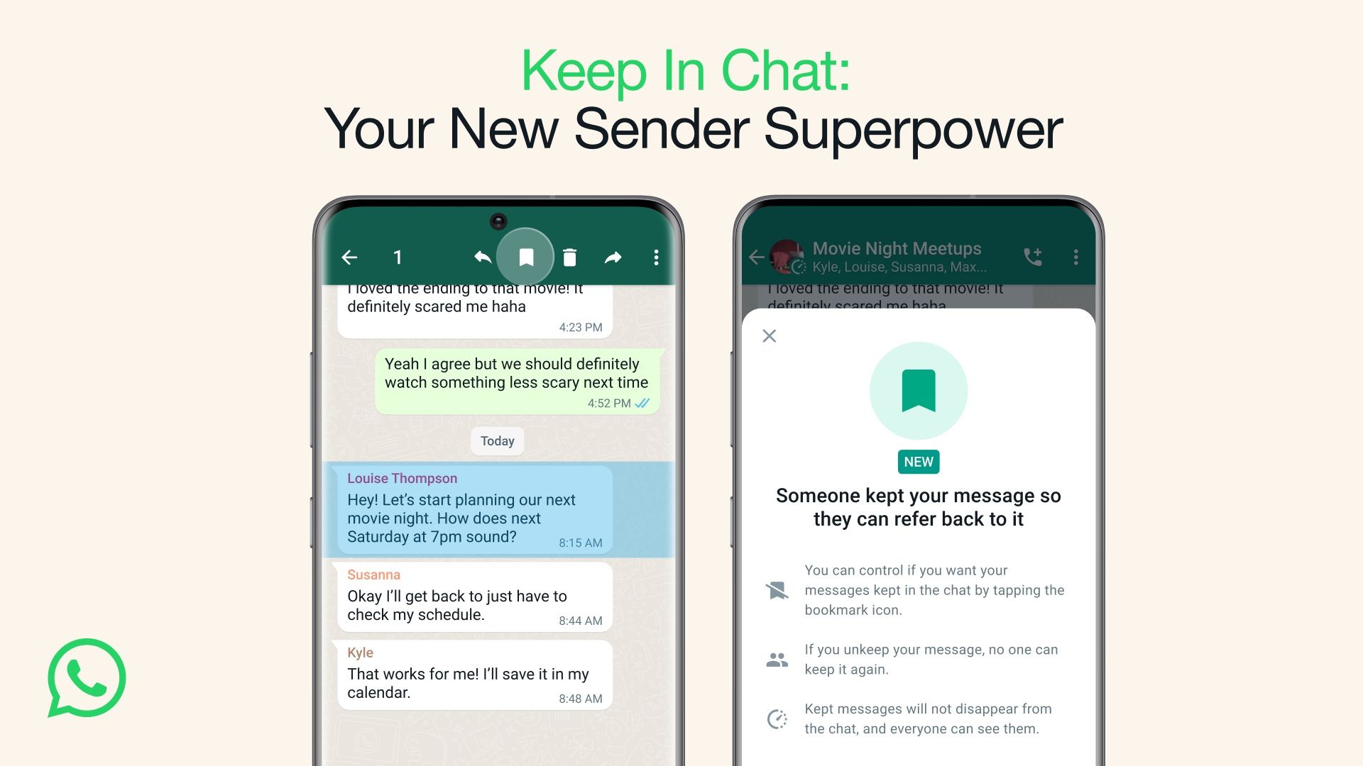 WhatsApp - Keep in Chat feature