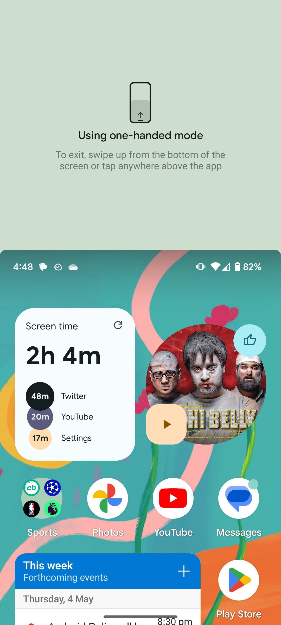 enable one-handed mode on Android