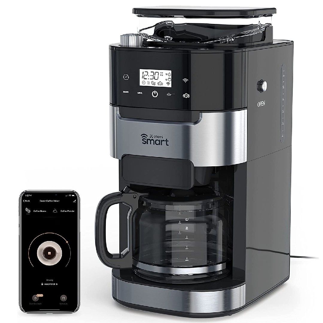 Atomi smart coffee maker with burr grinder