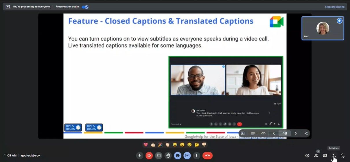 Google Meet How to save captions with a Meet recording