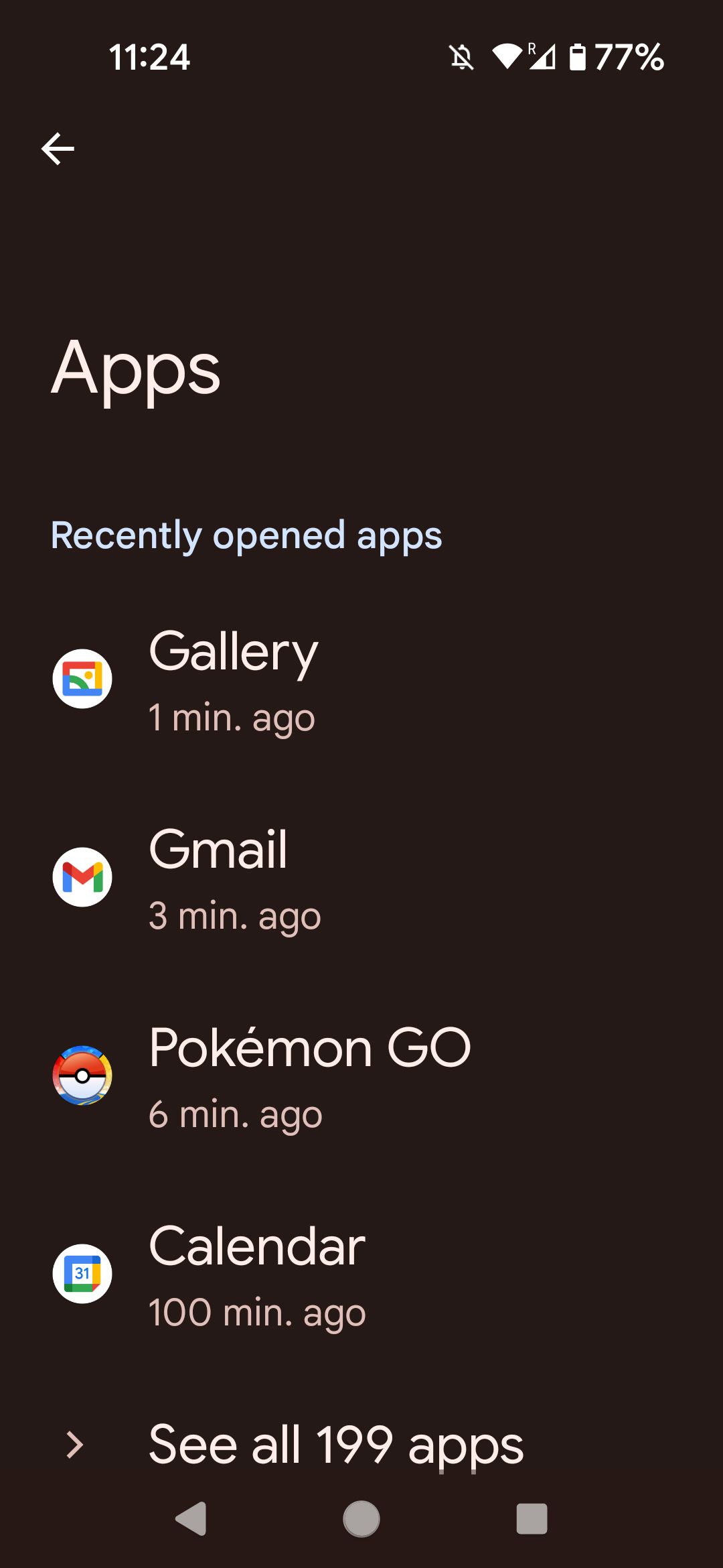 android app menu