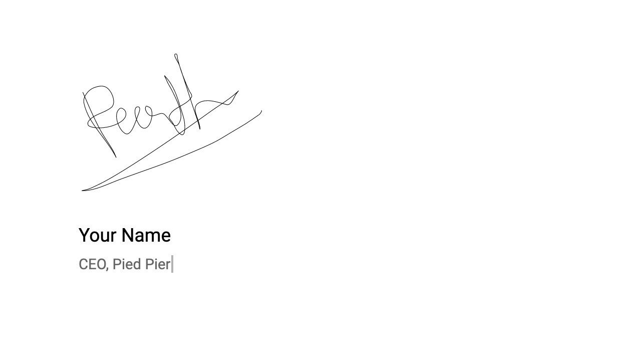signature added in Google Docs