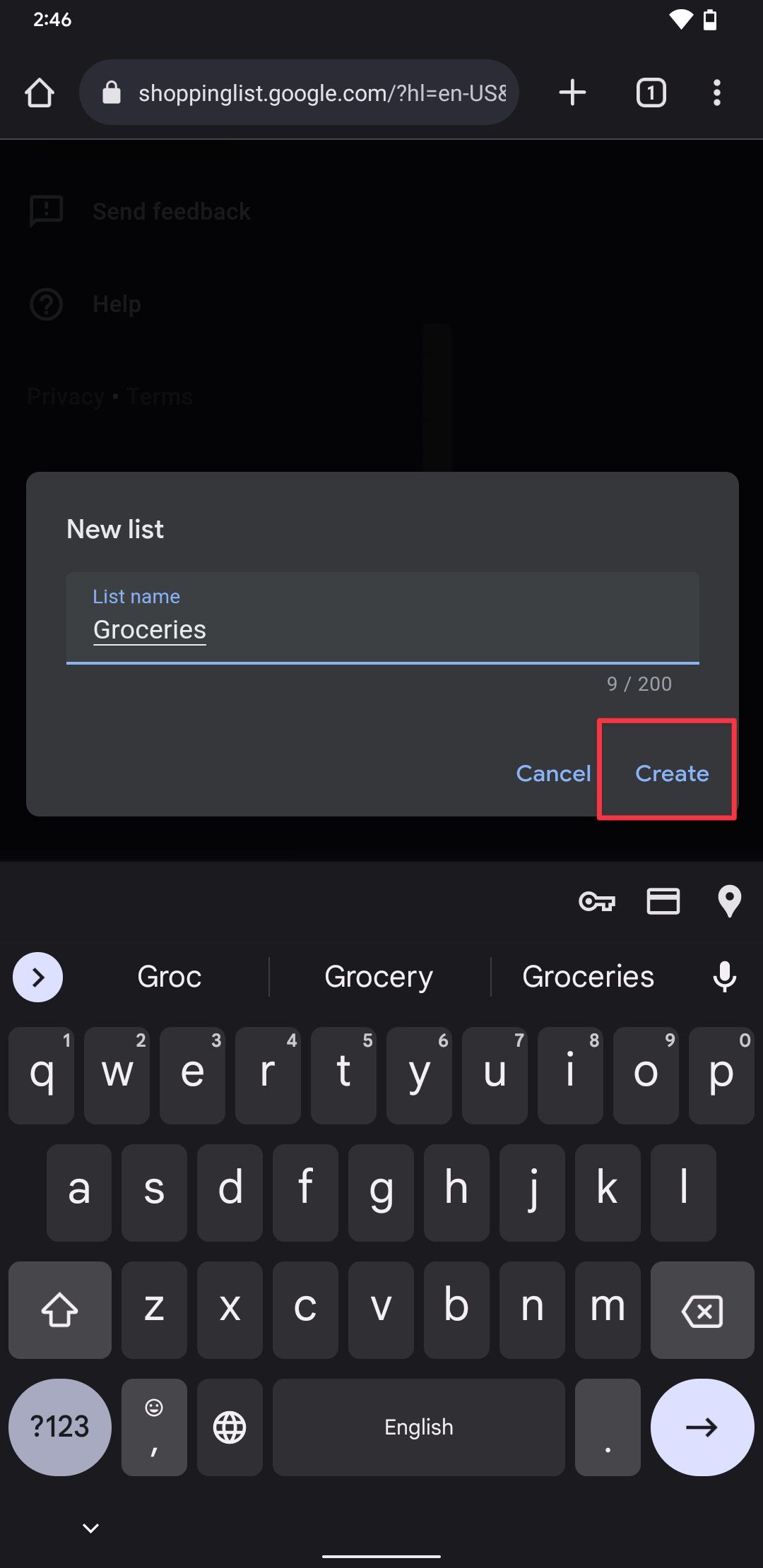 How to use Google Shopping List