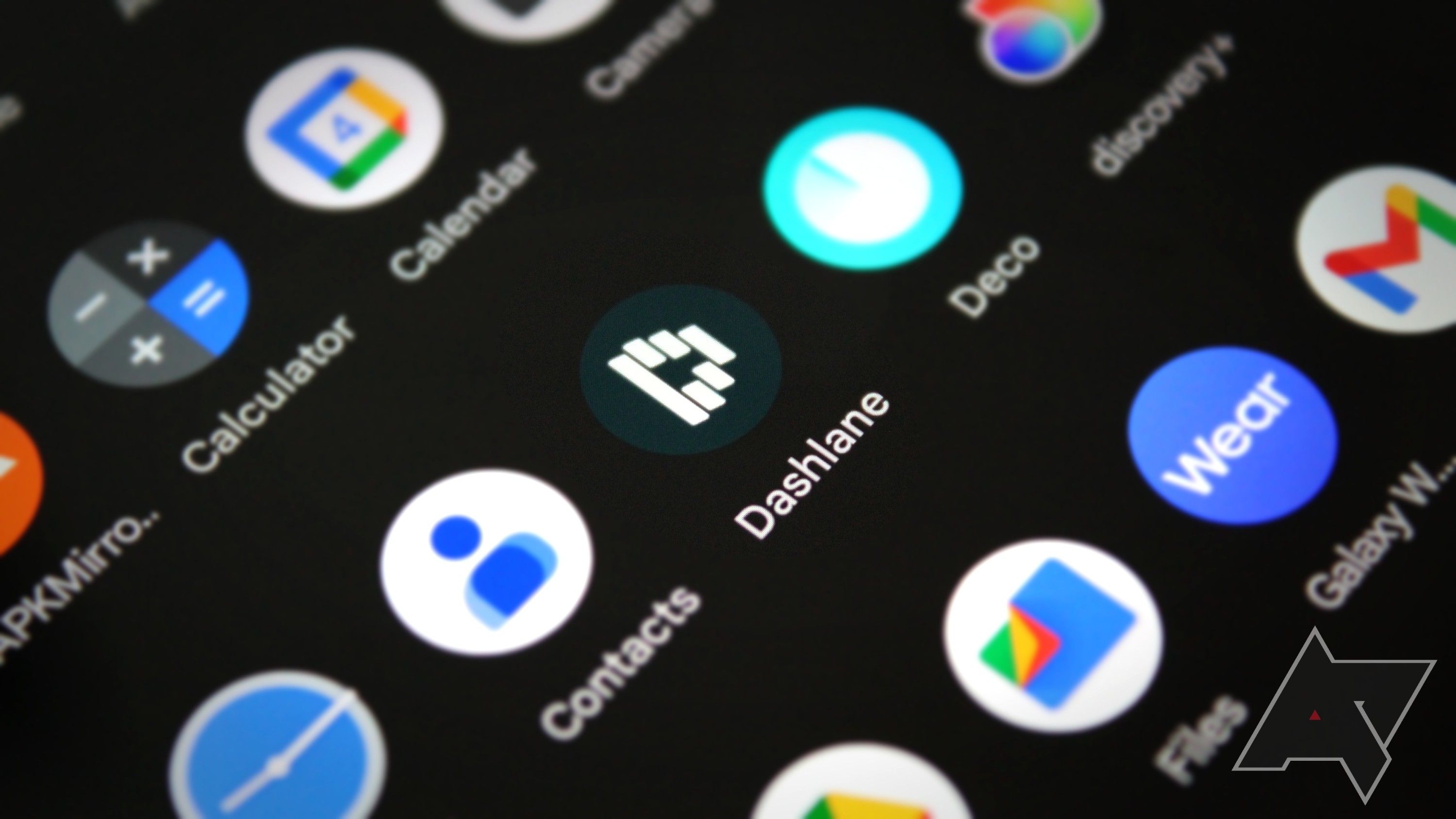 Dashlane mobile app icon surrounded by other blurry icons